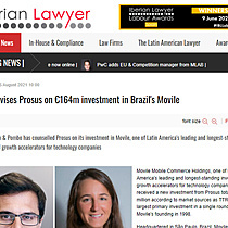 GA_P advises Prosus on 164m investment in Brazil's Movile